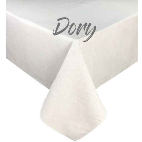 NAPPE DORY UNITA BEIGE ECRU COTON ÉCRU Cm.140x300 x18 personnes