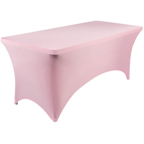 Nappe Élastique Respirante Lavable pour Salon et Fêtes, Couverture de Table Léger Rose Clair 6FT (72.05 X29.92 X29.92in)