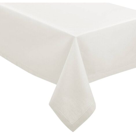 Nappe en coton Chambray Blanc 140 x 240 cm - Atmosphera