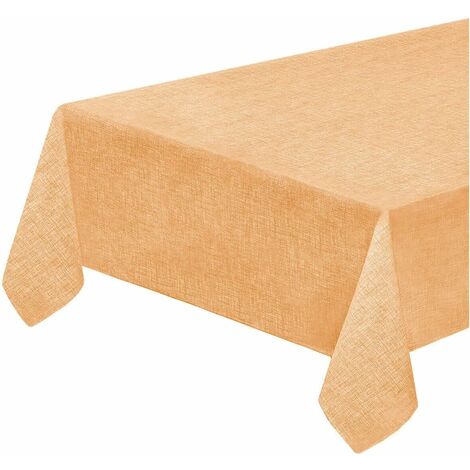 Nappe en Coton Ourlé Pour Cuisine Mou Tendre Couleur Pastel Unie Orange - 135x180 cm