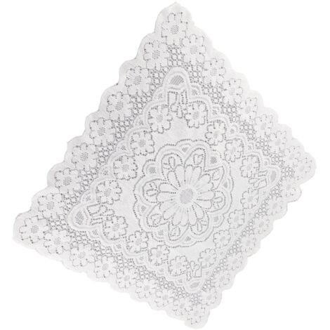 Nappe en Dentelle Blanche 60x60cm - Motif Ajouré Doux et Décoratif pour Maison ou Café