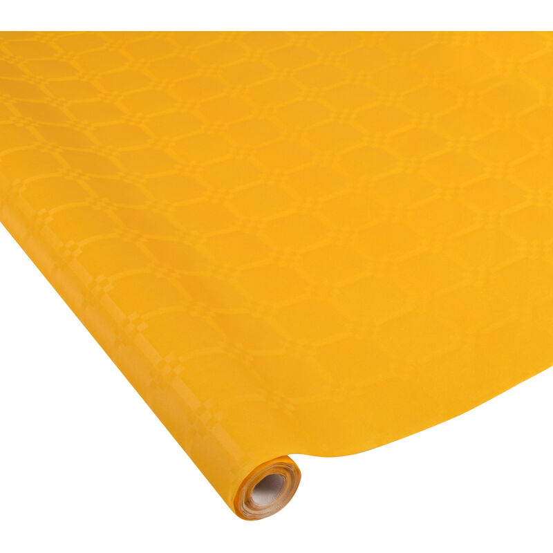 nappe en papier damasse 1.18 x 5 m vitamina moutarde