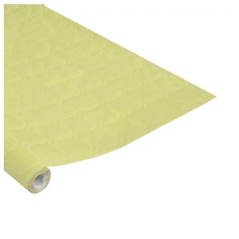 1001kdo - nappe en papier damasse 1.18 x 5 m vitamina tilleul