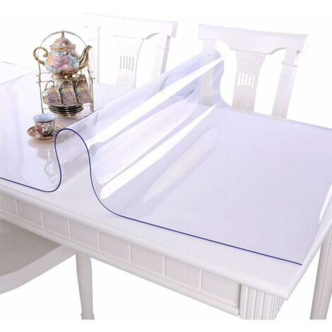 Nappe en PVC Transparent Film de Protection pour Meubles étanche Facile à Nettoyer d'épaisseur 1mm Taille 70 x 120 cm