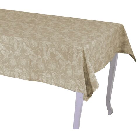 Nappe en tissu beige rose sauvage cm140x180