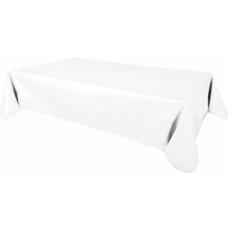 nappe en toile cirée rectangulaire design uni joys - 140 x 200 - blanc