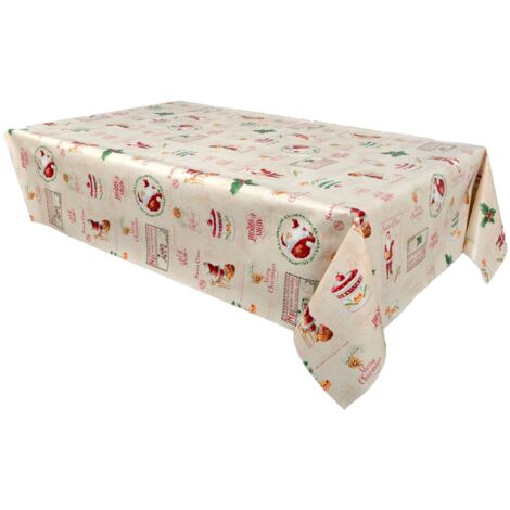 Nappe en toile cirée rectangulaire grand format SANTA CLAUS