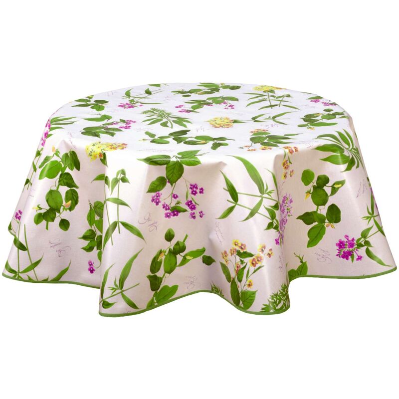 Nappe en toile cirée ronde Botanique