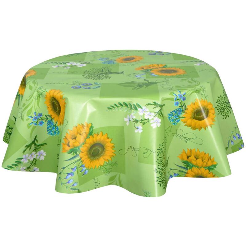 Nappe ronde en toile cirée 135 cm – 89% PVC – Résistante aux tâches et facile à nettoyer – Épaisseur 180 microns – CPM