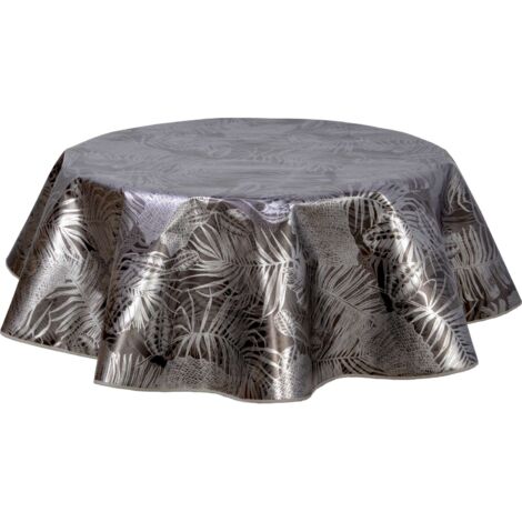 Nappe ronde en toile cirée 150 cm – 89% PVC – Résistante aux tâches et facile à nettoyer – Protection moderne pour table – CPM