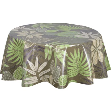 Nappe en toile cirée ronde motifs jungle MALLORCA