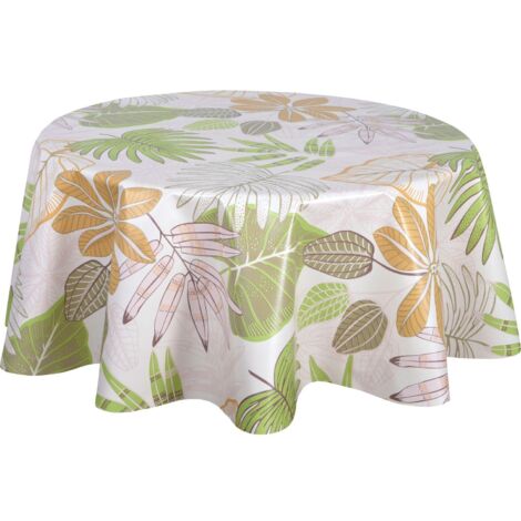 Nappe en toile cirée ronde motifs jungle MALLORCA