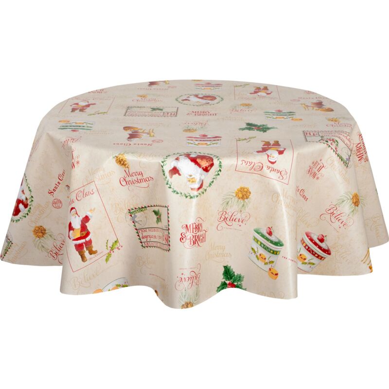 CPM - Nappe en toile cirée ronde santa claus CPM - Nappe en toile cirée ronde santa claus