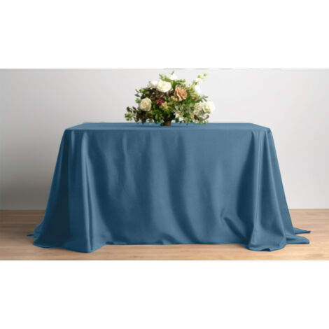 Nappe en velours mat bleu pour table 230x230cm