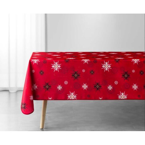 Nappe Enchantée - Anti Taches - Nappe imperméable - Résistante et Lavable en Machine - rouge - 300x150cm