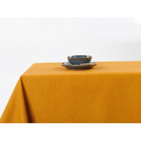 Nappe enduite anti taches Jaune 150x200 cm