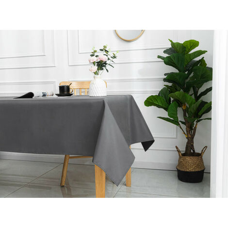 Nappe enduite avec traitement antitache Ardoise rectangulaire 145 x 240 cm