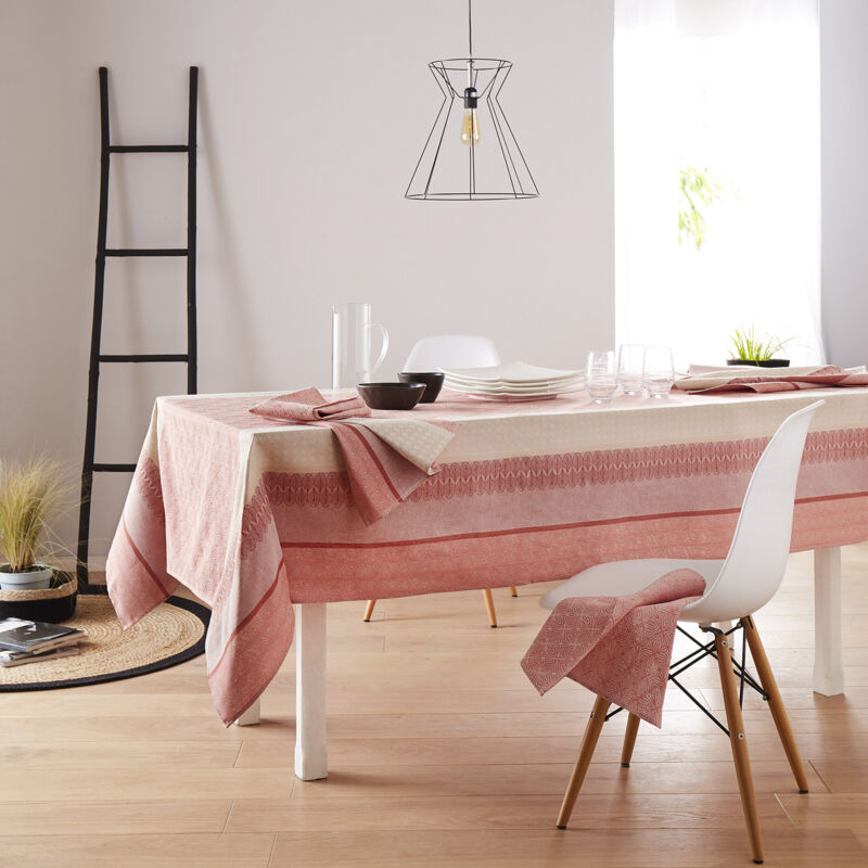 Nappe enduite Charleston Orange corail 150x300 cm