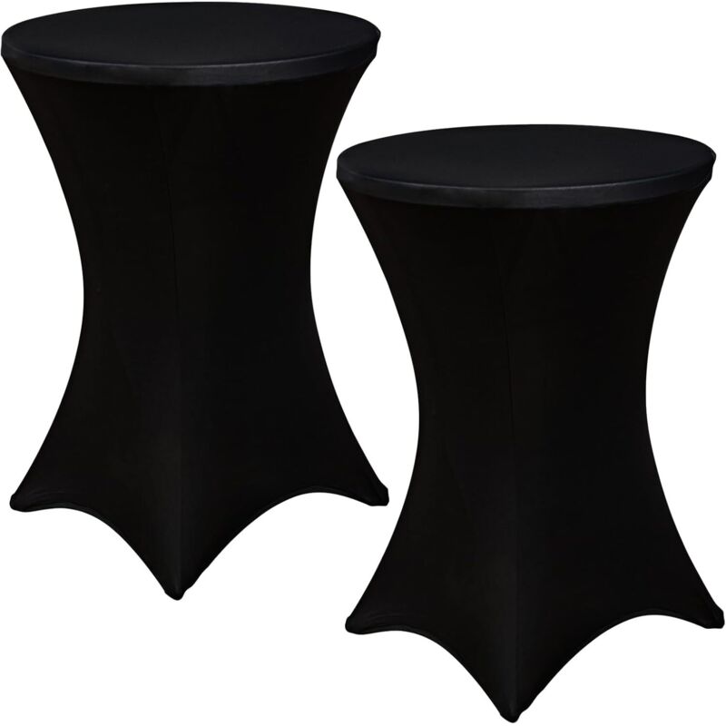 Rapanda - Nappe extensible ajustée en élasthanne pour cocktail, 2 pièces, 24x43 pouces, couverture de Table, événement de mariage, fête (noir, 24x43