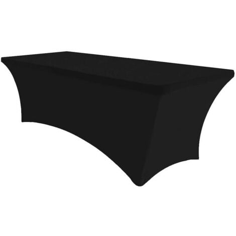 Nappe extensible en lycra pour table de 6 pi - Noir - Rectangulaire - Uni