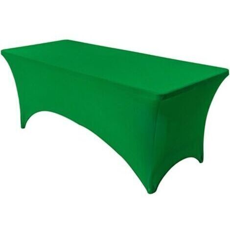 Nappe Extensible Rectangulaire Ajustées, Nappe de Fête en Élasthanne pour Cocktail Anniversaire Mariage Événement, Couverture Table Pliante, Lavable et Infroissable (Vert,183x76x76cm)