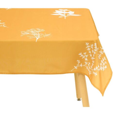 Nappe Garrigue 300x150cm moutarde imprimé feuilles - Atmosphera créateur d'intérieur