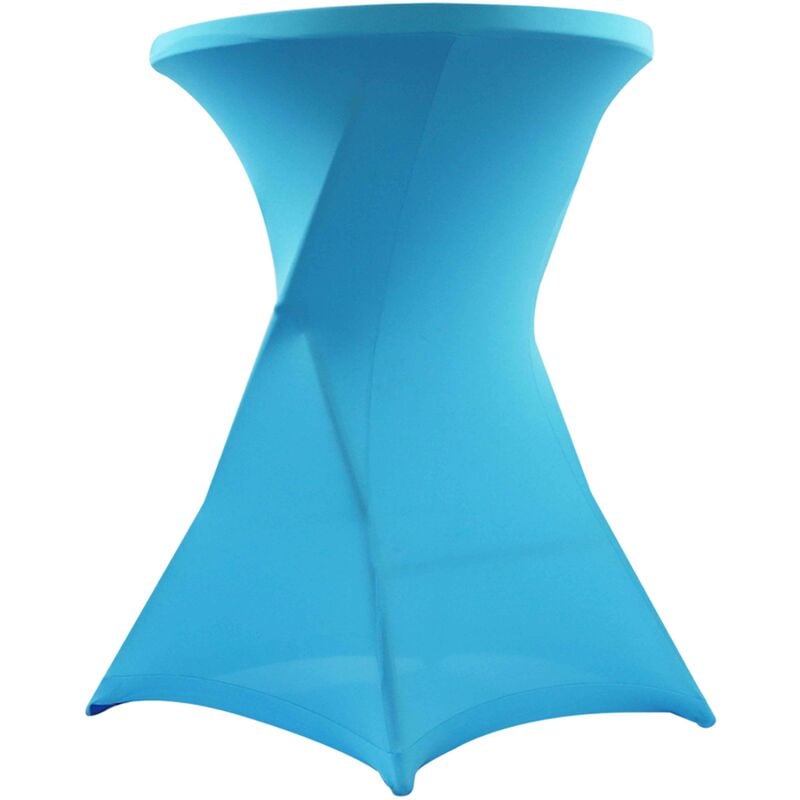Oviala - Nappe housse de table haute de bar mange-debout Bleu - Bleu