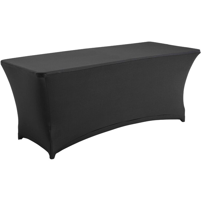 Oviala - Nappe housse noire pour table pliante 180 cm - Noir