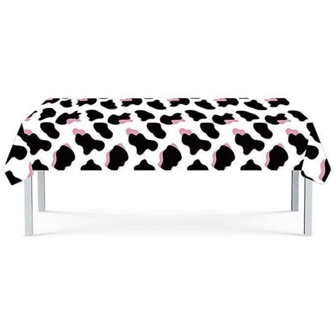 nappe  Imprim Vache 1 Pices, Nappes Sur Le Thme Des Animaux De La Ferme Pour Fournitures De Fte D'anniversaire  Thme Vache, Nappe Vache Noire Et B