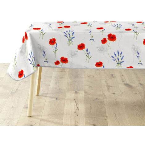 Nappe Imprimé "Sisteron" 140x240cm Blanc