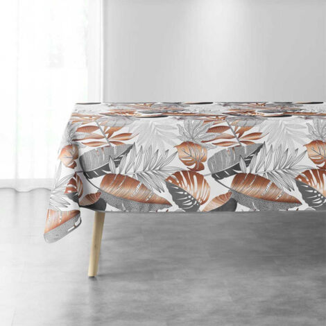 Nappe Imprimée "Alianor" 150x240cm Gris & Blanc