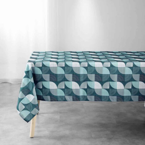 Nappe Imprimée "Ambroise" 145x240cm Pétrole