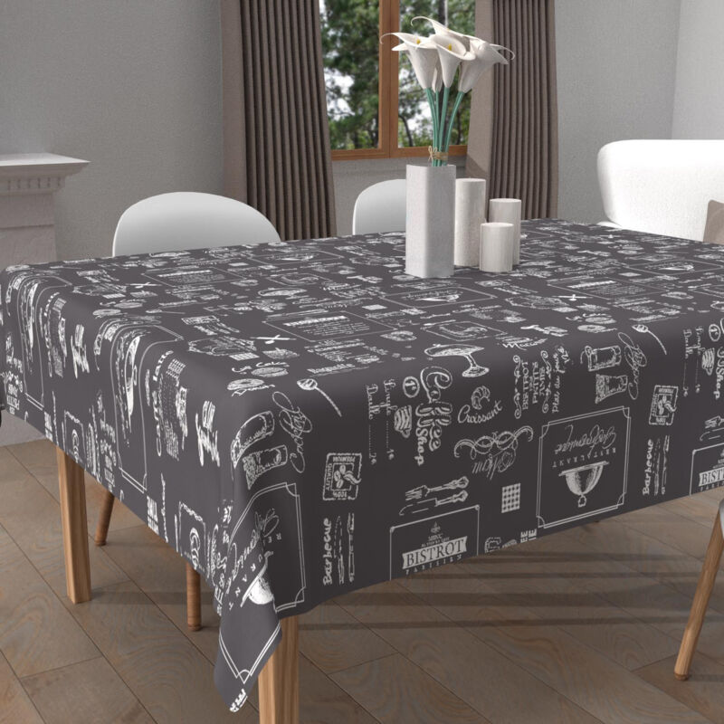Soleil D Ocre - Nappe imprimée anti-tâches carrée 180x180 cm coffee, par Soleil d'Ocre Soleil D Ocre - Nappe imprimée anti-tâches carrée 180x180 cm coffee, par Soleil d'Ocre