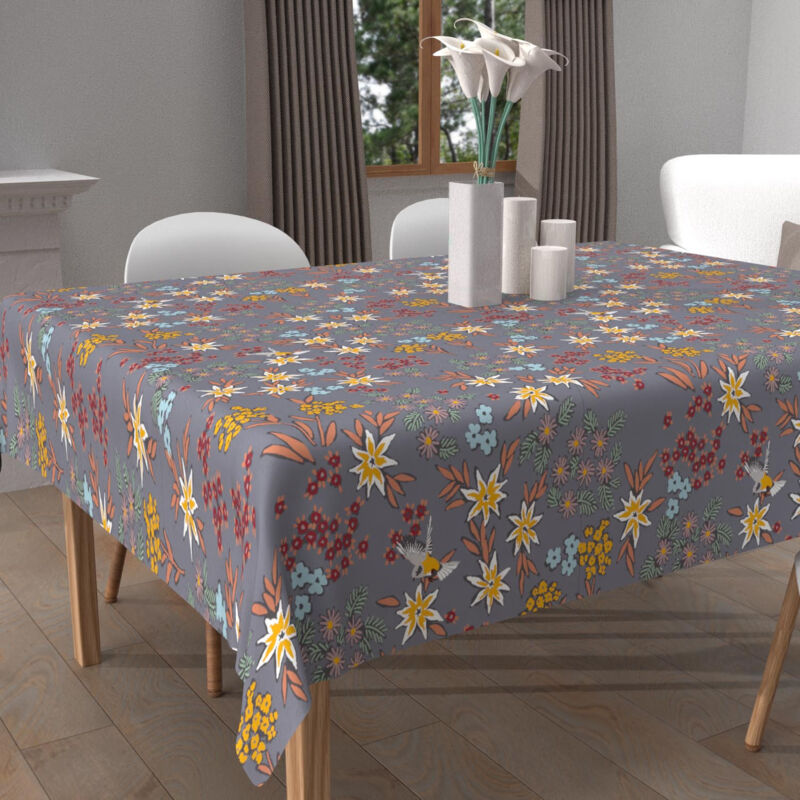 Soleil D Ocre - Nappe imprimée anti-tâches carrée 180x180 cm artemis, par Soleil d'Ocre