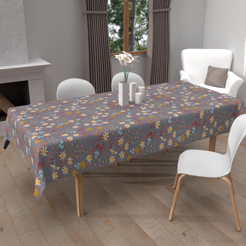 Soleil D Ocre - Nappe imprimée anti-tâches rectangle 140x300 cm artemis, par Soleil d'Ocre