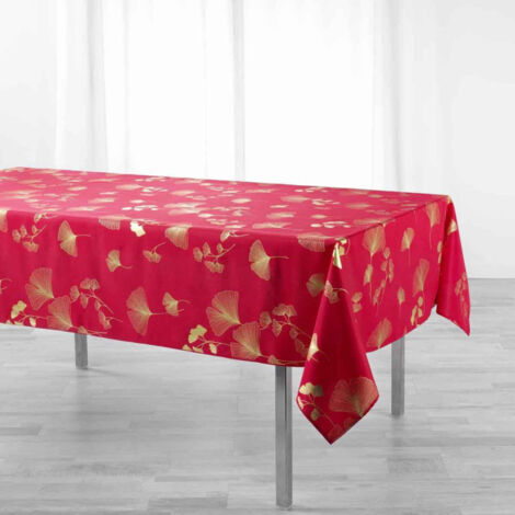 Nappe Imprimée "Bloomy" 150x240cm Rouge