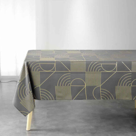 Nappe Imprimée Déco "Lineor" 150x300cm Anthracite