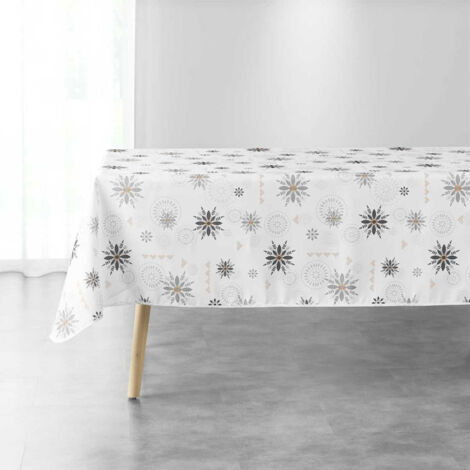 Nappe Imprimée "Enchante" 150x240cm Blanc