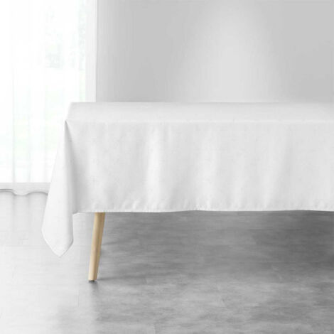 Nappe Imprimée Jacquard "Étoiles" 140x300cm Blanc