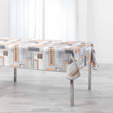 Nappe Imprimée "Loft Urbain" 150x240cm Gris