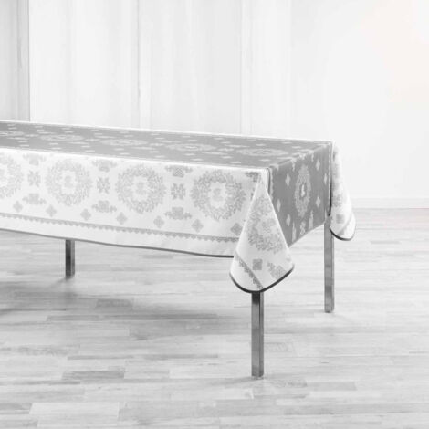 Nappe Imprimée "Madelyne" 150x240cm Blanc