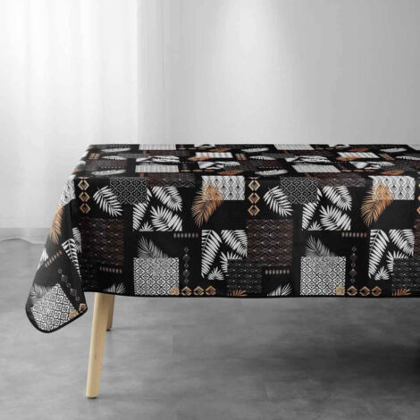 Nappe Imprimée "Olenna" 150x300cm Noir