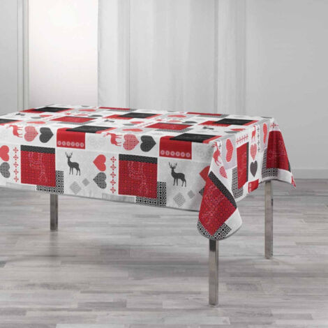 Nappe Imprimée "Valtho" 150x240cm Rouge