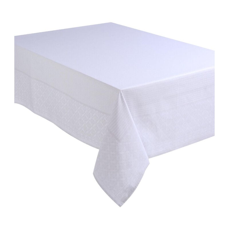 Secret De Gourmet - Nappe 'Jacquard Nid d'Abeille' 140x240cm Blanc