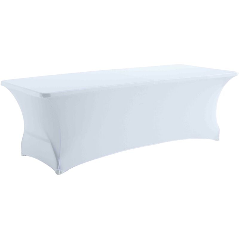 Oviala - Nappe élastique blanche pour table pliante 244 cm