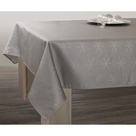 Nappe Lurex Entretien facile - Gris Argenté - Rectangle 150 x 350 cm