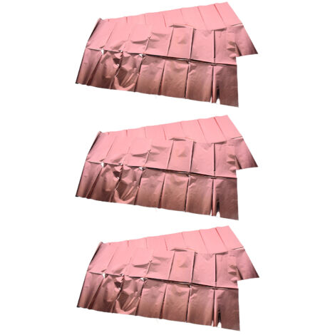 Nappe Métallisée Rose Doré 3 Pièces, Couverture de Table en Aluminium Brillant, Décoration de Table Élégante