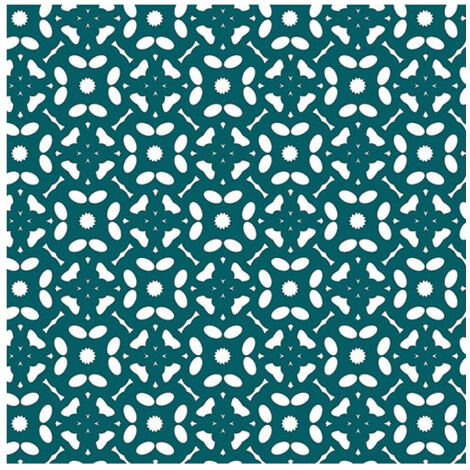 Nappe Noblessa Toile Cirée Flowers Pétrole 20mx140cm - Noblessa