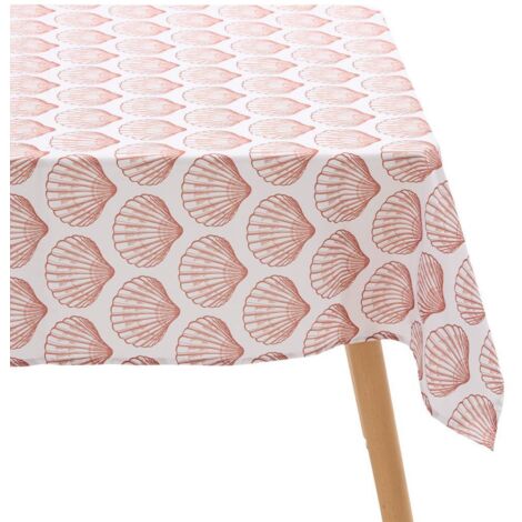 Nappe Oceania 300x150cm terracotta imprimé coquillage - Atmosphera créateur d'intérieur