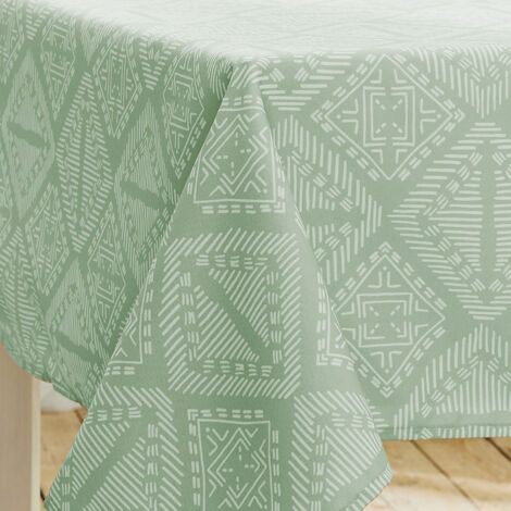 Nappe ovale Boho Sauge 180x240 cm